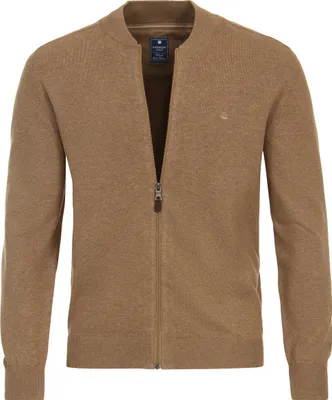 Produktbild von REDMOND Casual Herren Strickjacke Langarm College Regular-Fit Camel 6XL