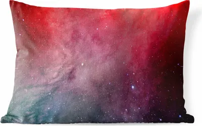 Produktbild von MuchoWow® Outdoor Kissen - Aquarell - Sterne - Rot - 50x30 cm - Wetterfest - Lounge Kissen - Sofa kissen - Wohnzimmer Dekoration