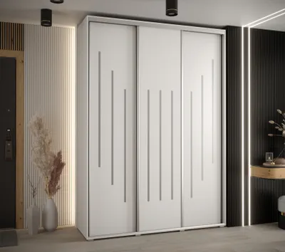 Obrázek produktu pro Šatní skříň ASIRI 8 - 180/60 cm, bílá / stříbrná
