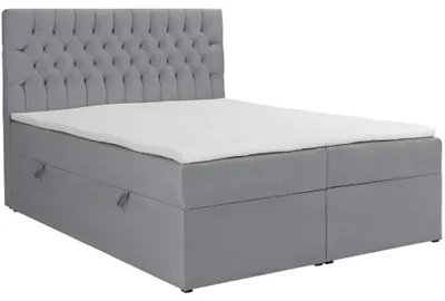 Obrázok produktu pre Selsey Daissy - Skriňová posteľ 160×200 s matracom a topperom, zamat, sivá