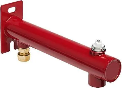 Image de Support pour vase d'expansion, avec raccord et valve d'air, de couleur rouge, pour systèmes de chauffage