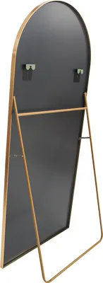Produktbild von Fortuna Lai Bogen Ganzkörperspiegel, 80 x 180 cm Gewölbter Standspiegel Groß in voller Länge, an der Wand montiert, lehnend, Bodenspiegel Ganzkörper als Ankleide Eitelkeitsspiegel für Wohnzimmer, Gold