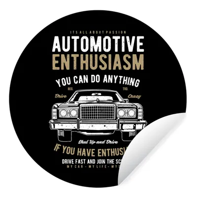Produktbild von MuchoWow® Runde Wandtattoo - Wandsticker Tapete Aufkleber Mancave - Auto - Zitate - Oldtimer Ø 80 cm Selbstklebend und Repositionierbar - Wandaufkleber - Kreis - Mauerkreis - Wand Bilder - Wandsticker - Wohnzimmer Dekoration - Dekoration für die Wände - Aluminium - Babyzimmer