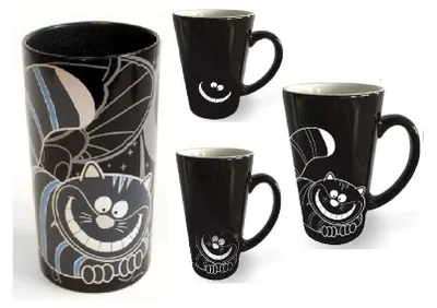 Produktbild von Grinsekatze Kaffeetasse mit Effekt beim Füllen Tasse Kaffeebecher Märchen Büro
