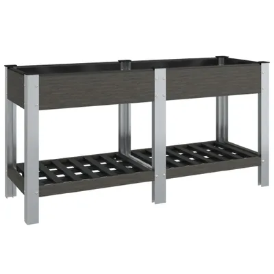 Produktbild von Garten-Hochbeet mit Ablage Grau 175x50x75 cm WPC