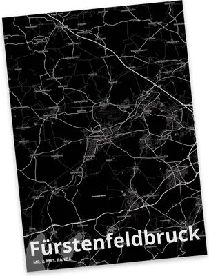 Produktbild von Mr. & Mrs. Panda Postkarte Fürstenfeldbruck - Geschenk, Stadt Dorf Karte Landkarte Map Stadtplan, Ansichtskarten, Grußkarte, Postkarten, Fotokarte, Ansichtskarte