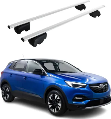 Image de Barres de toit Transversales pour Opel Grandland X 2017-2021 Fer Argent ABE