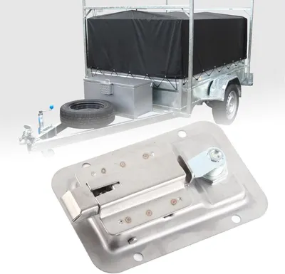 Productafbeelding van Vervangend deurslot voor campers, camperdeurgrendel van 304 roestvrij staal, 140x90mm, met sleutel, voor campers, vrachtwagens en aanhangwagens