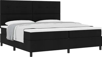 Produktbild von vidaXL Boxspringbett mit Matratze Schwarz 200 x 200 cm Stoff