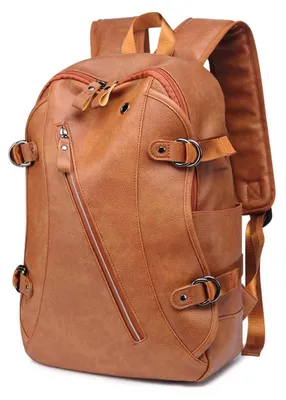 Productafbeelding van Uni rugzak, schoolrugzak, geschikt voor heren en dames, waterdicht, dagrugzak, laptop tas, bruin