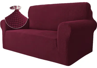 Produktbild von Stretch-Sofaüberzug 2-Sitzer - Kratzfester Möbelbezug Bordeaux