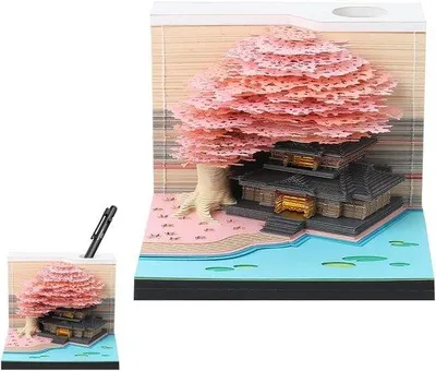Produktbild von Kalender 2024 - 3D Memopad - Papiermodell - DIY Geschenk - Desktop Dekorationsartikel - Papierkunst - 3D Notepad - 30 Blätter - Kreatives Papierwerkzeug - Hauseigener Kalender - 3D Papierobjekt - Geschenkidee für Hobbyschreiber