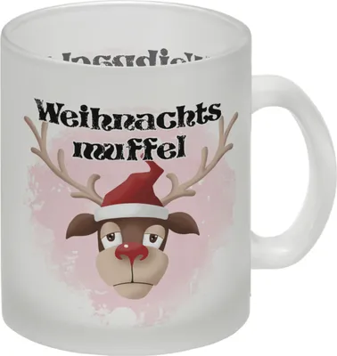 Produktbild von Weihnachtsmuffel witzige Kaffeetasse mit lustlosem Rentier Motiv