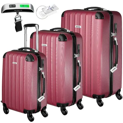 Produktbild von tectake® 3er Kofferset Talia 3-teilig aus robustem ABS-Kunststoff inkl. Kofferwaage und -anhänger