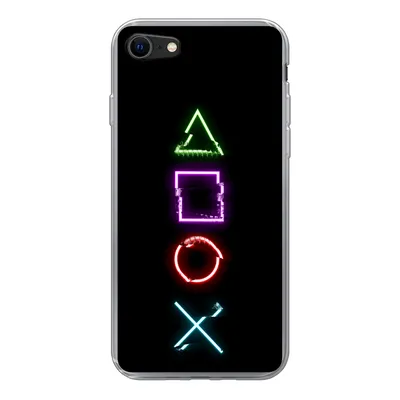 Produktbild von MuchoWow® Handyhülle Schutzhülle Hülle für iPhone 8 Spiele - Controller - Neon Silikon Softcase Handy Hülle - Schutzhaube