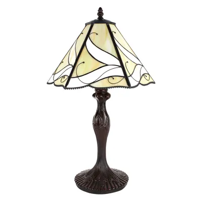 Produktbild von Clayre & Eef Tiffany Tischlampe Ø 31x43 cm Beige Weiß Glas