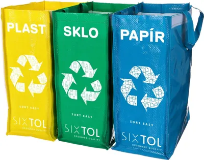 Image de Sixtol Sort Easy 3 Set de sacs à déchets triés Slim, 18 x 30 x 40 cm, 3 x 22 l, 3 pcs