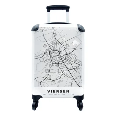 Produktbild von MuchoWow® Koffer Handgepäck Trolley Rollkoffer Kleine Reisekoffer mit 4 Rollen - Karte - Deutschland - Viersen - Stadtplan - Cabin Size < 55x40x23 cm & 55x40x20 cm - Fotokoffer - Kabinenkoffer - Boardgepäck - Reise-Box - Reisekoffer - Reisegepäck - Koffer mit Bild - Trolley für Kinder