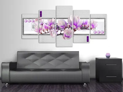 Produktbild von Akustikbild Blumen 200x100 cm Bilder Akustikschaum Hochleistungsschallabsorber Schallschutz Leinwand 5 tlg Wandbild Raumakustik Schalldämmung 020110-131
