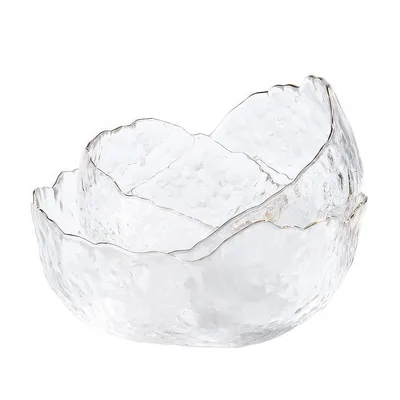 Produktbild von 3-teiliges Glas-Salatschüsselset mit großer, mittlerer und kleiner Schüssel, stapelbar, rund und dekorativ, ideal für Desserts, Suppen, Obst und mehr