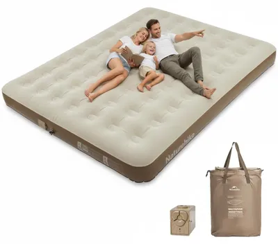 Luchtmatras 213x182x25 cm mit Pumpe, 3 Personen, braun