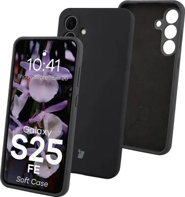 Produktbild von Silikon Handyhülle für Galaxy S25 FE, Bizon Soft Case, Schwarz