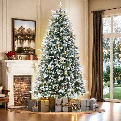 Image de Arbre de Noël artificiel - Arbre artificiel - Faux sapin - Décorations de Noël - Arbre de fête - 183 cm - 950 branches en PE et PVC