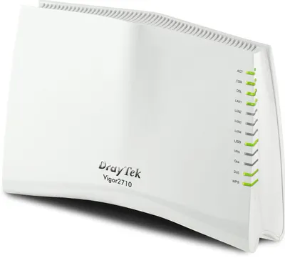 Produktbild von Draytek Vigor2710, 10, 100 Mbit/Sek, 10/100Base-T(X), Mobile network (USB), ADSL2+, IEEE 802.3, DMZ, SPI