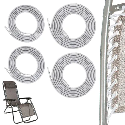 Productafbeelding van Elastische vervangingskoord voor ligstoelen, 4 stuks, grijs