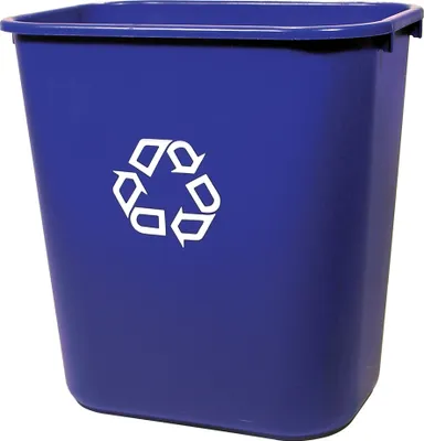 Produktbild von Rubbermaid Papierkorb 12,9 Liter rechteckig PE blau