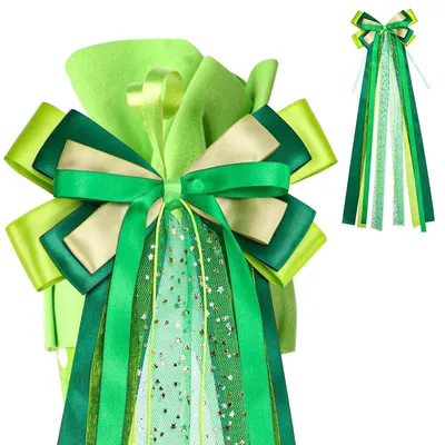 Productafbeelding van Schultas-lint decoratie, groen, 20x60 cm, satijnstof