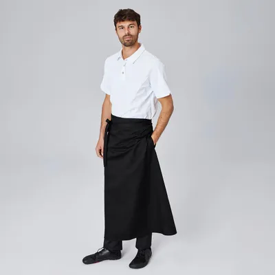 Produktbild von Bistroschürze B 100 x L 100 cm, schwarz : schwarz : 65% Polyester 35% Baumwolle