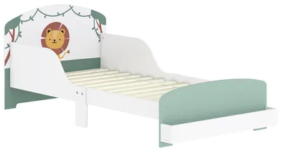 Immagine prodotto di Letto Basso per Bambini 3-8 Anni 150x77x60 cm con Spazio Contenitore e Sponde Laterali in MDF Verde
