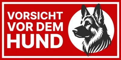 Produktbild von Warnung vor dem Hund Hinweisschild 30x15 cm wetterfest Hundeschild für Außenbereich mit Klebepads