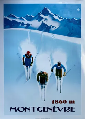 Image de Montgenèvre - 1860m / Ski - 50x70cm Affiche Poster