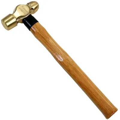 Messing Ball Peen Hammer, 1 LB, 300 mm, Holzgriff