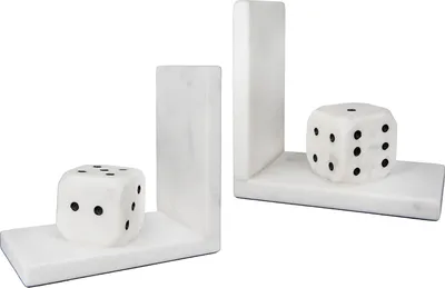 Zdjęcie produktu dla Casablanca 2tlg. Set, Buchstützen, "Domino", Marmor, weiß, , L. 15 cm, B. 15,5 cm, H. 16 cm 52702