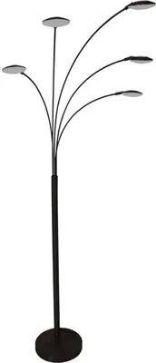 Produktbild von Steinhauer Stehleuchte Synna 5-flammig Schwarz matt / Metallteile 90x30cm