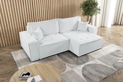 Produktbild von Kaiser Möbel L-förmiges Bohoo-Ecksofa mit Schlaffunktion Ecru Rechts