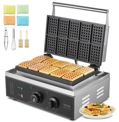 Produktbild von Waffeleisen - Waffelhersteller - Waffelgerät - Waffelmaschine - Waffelplatte - 10 rechteckige Waffeln