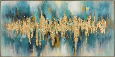Produktbild von ArtUniverse Leinwandbild Goldener Horizont II 70 x 140 cm