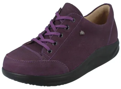 Produktbild von FINN COMFORT FINNAMIC Ikebukuro Damen Schnürschuhe violett genarbtes Nubukleder - Größe: UK 5,5