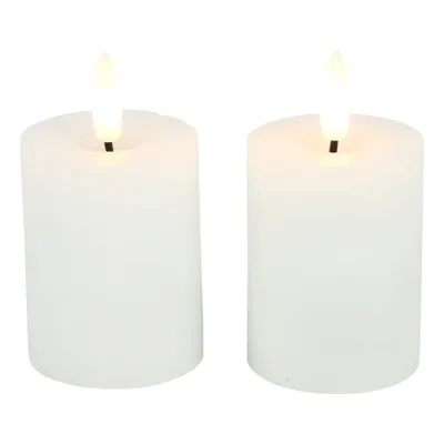 Produktbild von Decostar Countryfield LED Kerzen weiß 6/18h Timer Wachs Stumpenkerzen 5x9,5cm