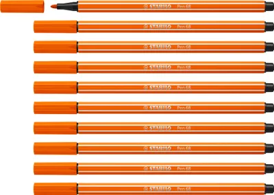 Image de Stylo feutre Premium - STABILO Pen 68 - Pack de 10 - jaune rouge