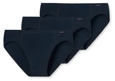 Produktbild von Schiesser Herren 3 PACK Slips mit weichem Bund - Essentials Blau (Dunkel Blau 80