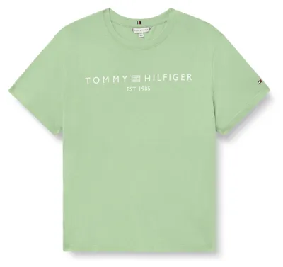 Immagine prodotto di Tommy Hilfiger, maglia da donna, modello CRV Reg Corp Logo C-Nk Ss, colore verde, taglia 50