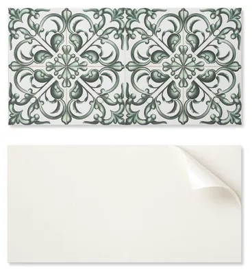Image de Autocollant mural en vinyle - Motif floral symétrique, dimensions : 10 x 40 x 20 cm