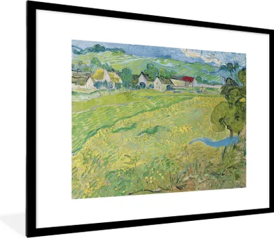 Produktbild von MuchoWow® MuchoWow® Gerahmtes Poster Les Vessenots in Auvers - Vincent van Gogh 80x60 cm - Poster mit zchwarzem Bilderrahmen - Schlafzimmer-Dekorationen - Fotoposter