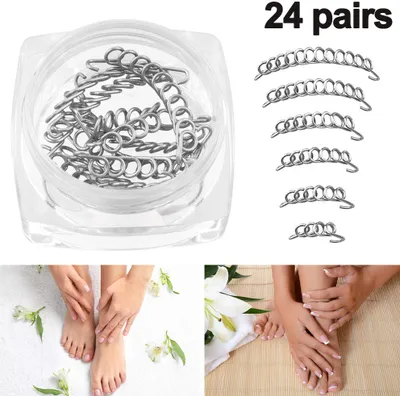 Produktbild von Zehennägel korrektur 48 Stück Eingewachsene Toe Corrector,Zehennagel Korrektur Werkzeug Set, Zehennägel pflege für Toenail Correction,(6 Größen)