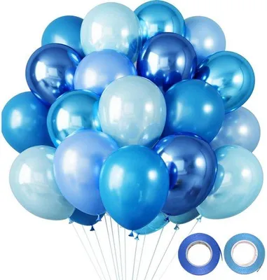 Immagine prodotto di Palloncini blu per compleanno, 30 pezzi, 30 cm
